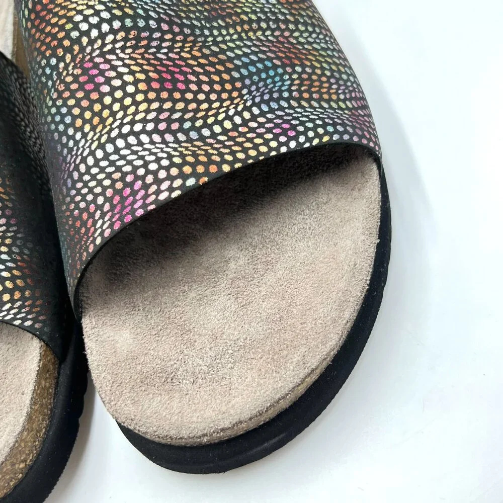 NEW Mephisto Womens 42 EU 12 US Leather Multicolor Comfort Sandals Slides‎ Shoes